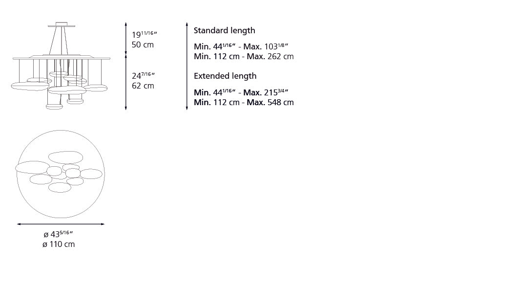 Artemide Mercury Suspension LED 3000K Inox 1367118A