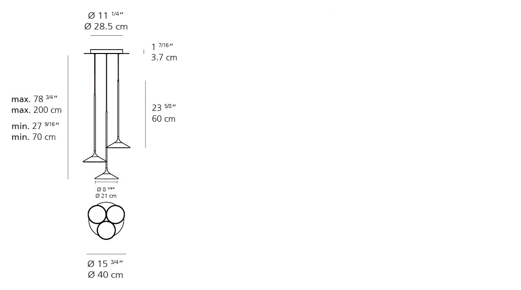 Artemide Orsa 21 Chandelier LED 3X7.3W 0353038A