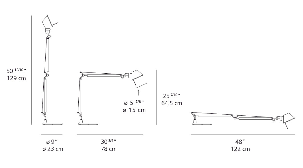 Artemide Tolomeo Classic White with Base Aluminum TOL0002