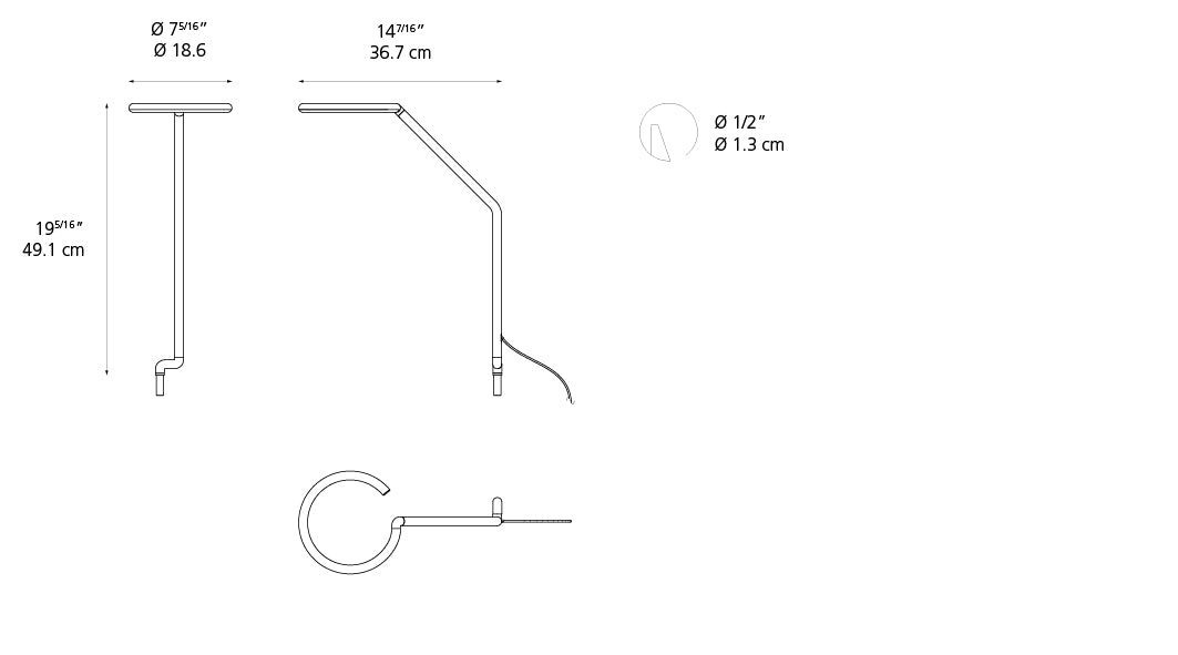 Artemide Vine Light Table LED with In-Set Pivot 1565038A