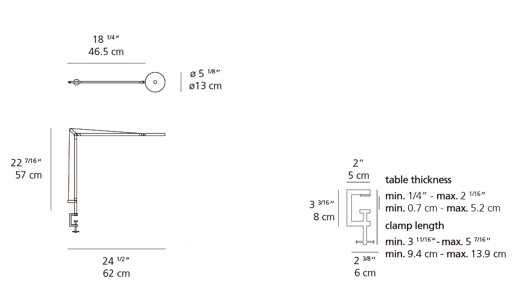 Artemide Demetra LED 3000K Grey with Clamp DEM1021