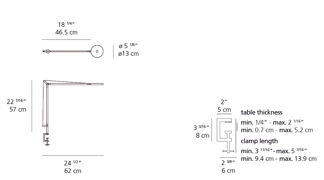 Artemide Demetra LED 2700K White with Clamp DEM1026