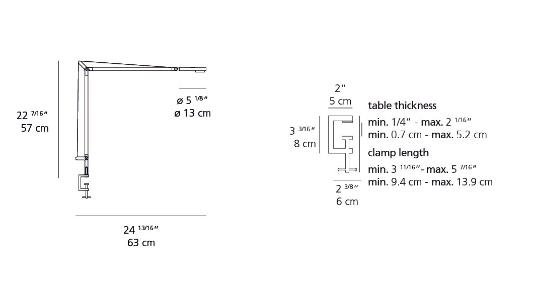 Artemide Demetra Pro LED 3000K Matte Grey with Clamp DEM2023