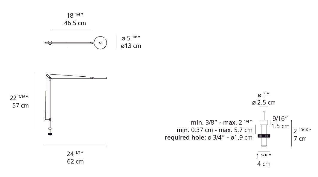 Artemide Demetra LED 2700K White with Desk Support DEM1046