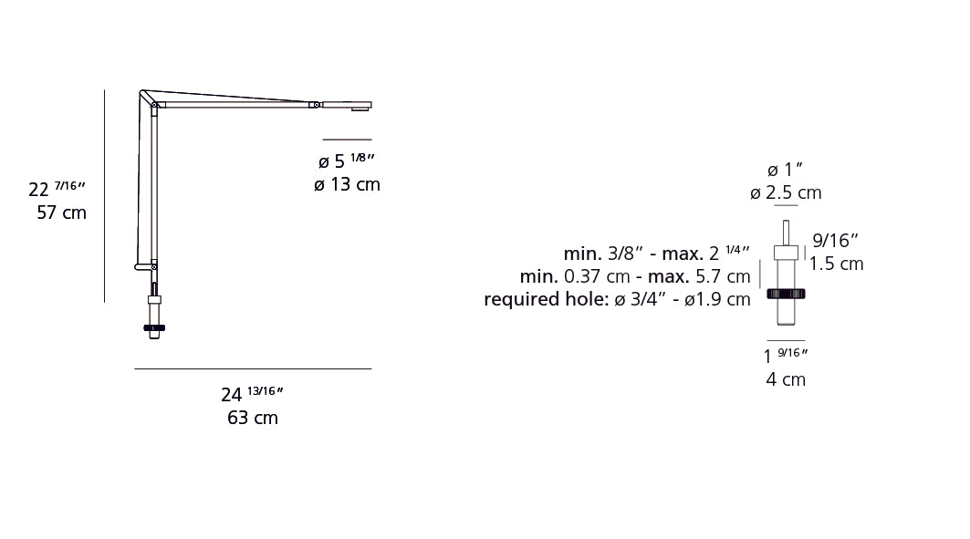 Artemide Demetra Pro LED 3000K Matte White with Desk Support DEM2044