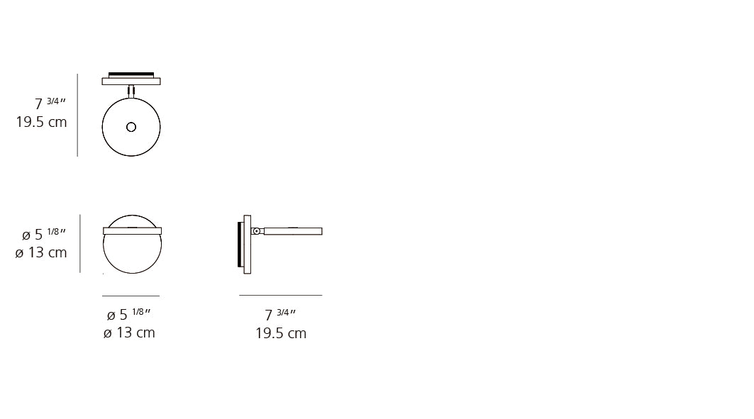 Artemide Demetra Wall Spot LED 3000K Grey with Switch 1730018A