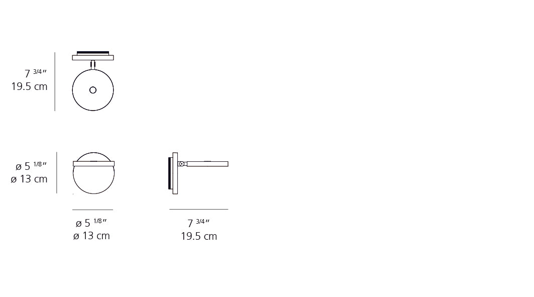 Artemide Demetra Wall Spot LED 2700K White with Switch 1730W28A