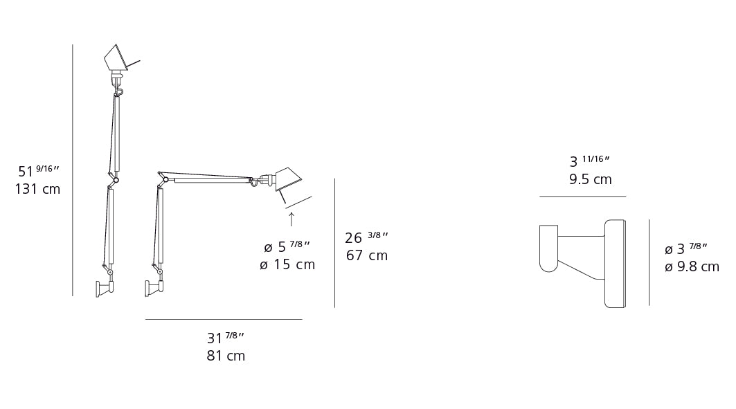 Artemide Tolomeo Classic White with S Bracket Aluminum TOL1101