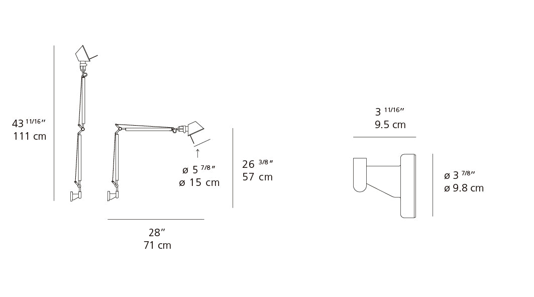 Artemide Tolomeo Mini Aluminum with S Bracket TOL1120