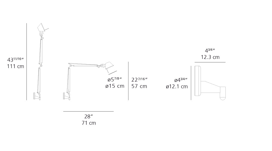 Artemide Tolomeo Mini Aluminum with J Bracket TOL1125
