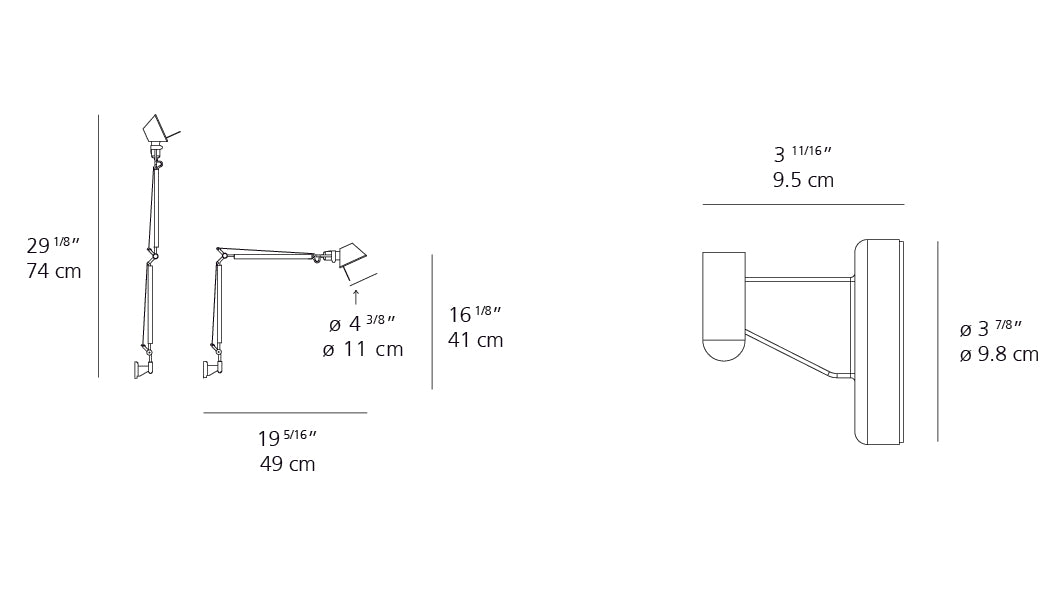 Artemide Tolomeo Micro Aluminum with S Bracket TOL1140