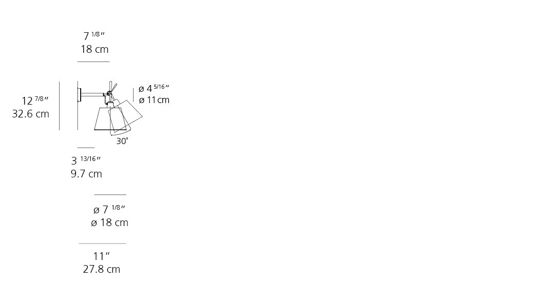 Artemide Tolomeo 7 Wall Fiber Shade TOL1171