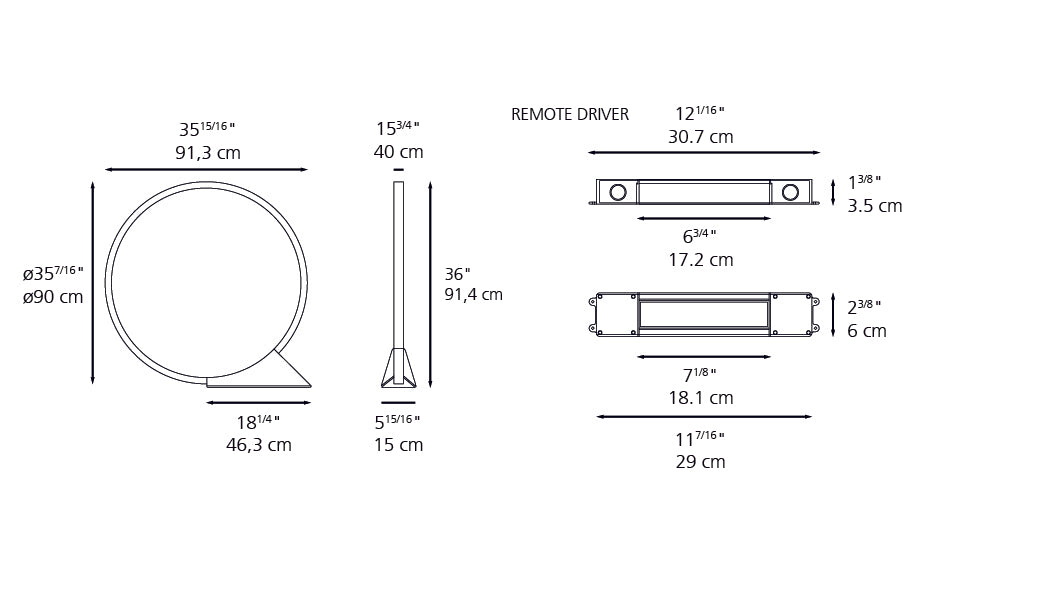Artemide O' Floor Outdoor 90Cm 35" LED FO90EB