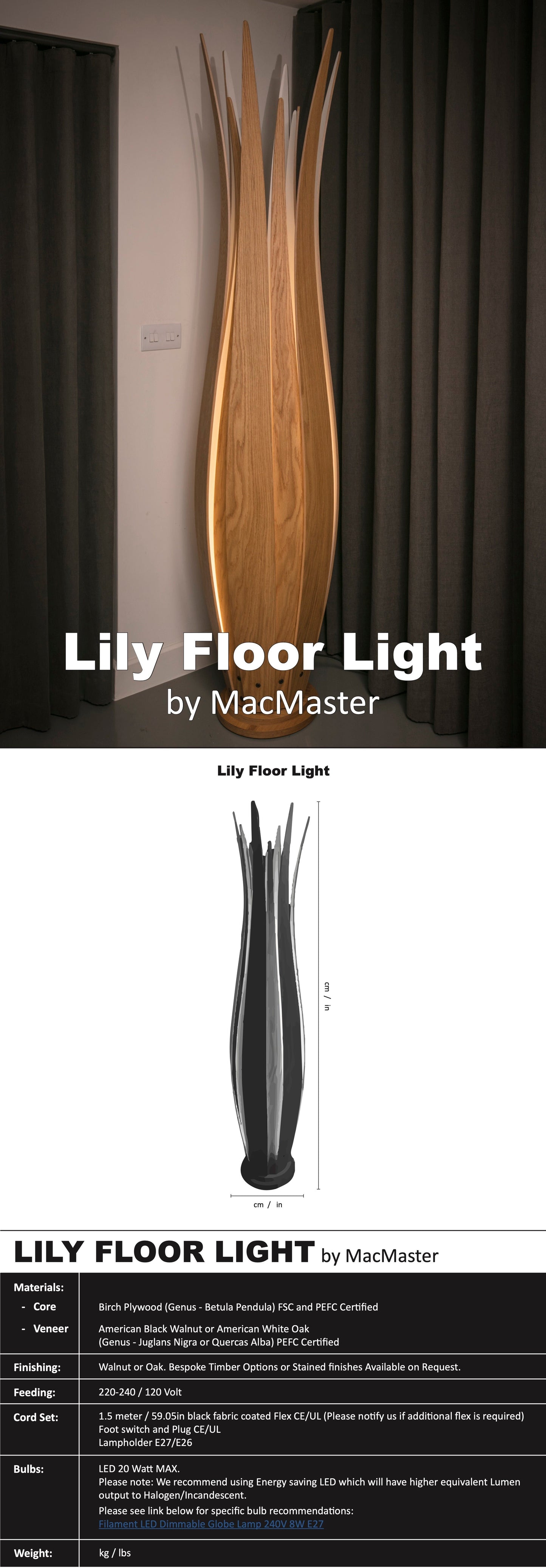 Lily Floor Lamp by MacMaster Design England