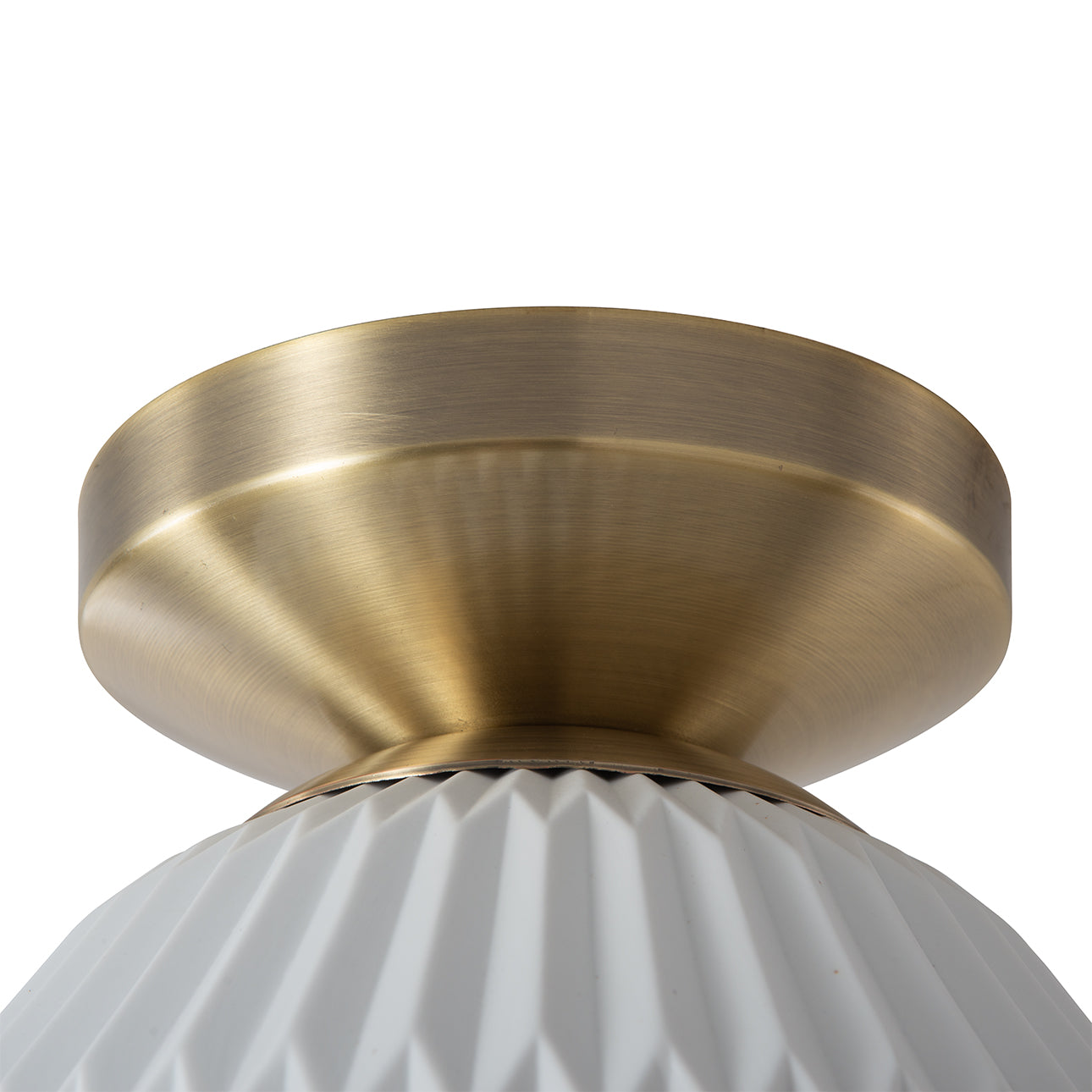 Moraga Bone Porcelain Semi Flush Mount Ceiling Light Weathered Brass 3617724Wb by Nova California