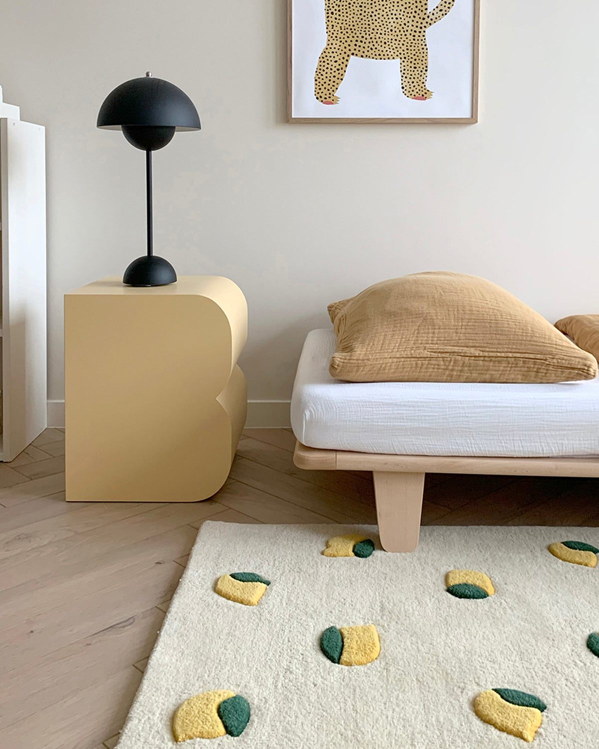 Maison Deux Lemons Rug in Cream/Yellow & Green – detail 4