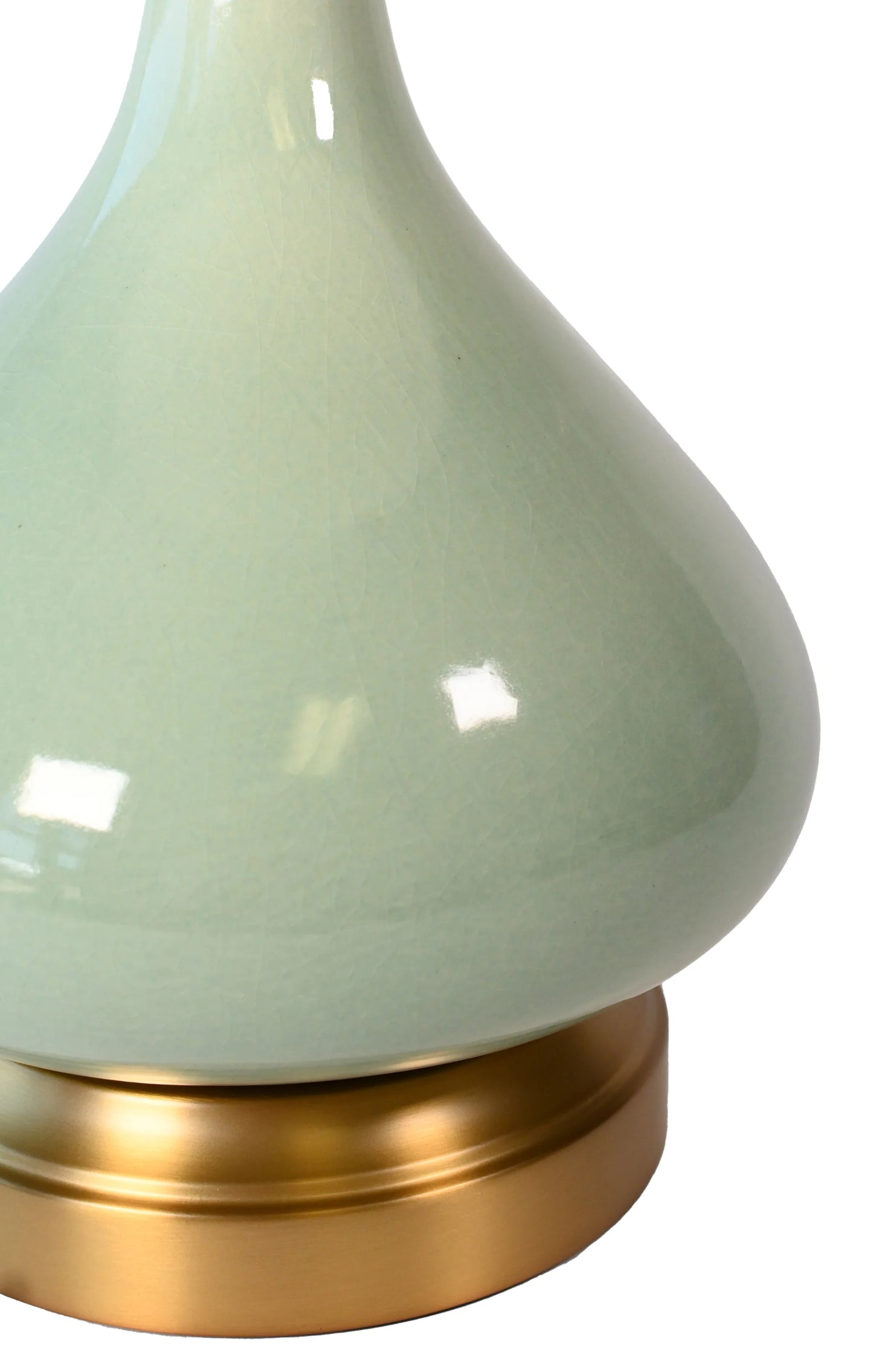 Battery-Powered Ceramic Lamp - Blue Green Design