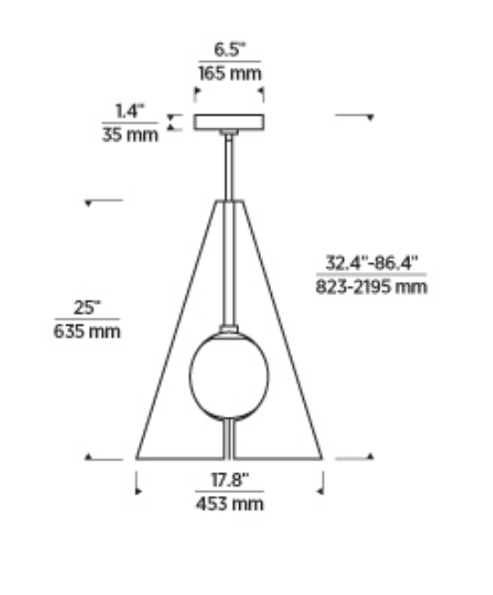 Visual Comfort Orbel Pyramid Grande Modern Geometric Ceiling Light