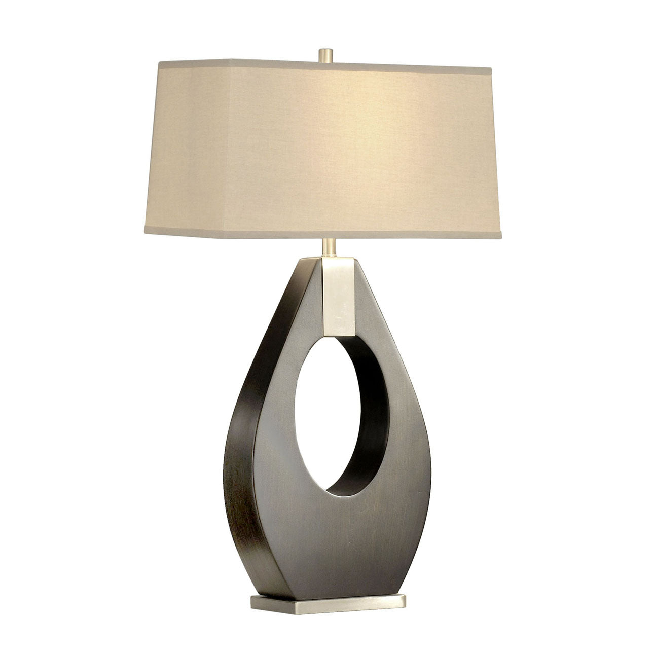 Pearson Table Lamp 30 Pecan Wood Brushed Nickel 10394 by Nova California