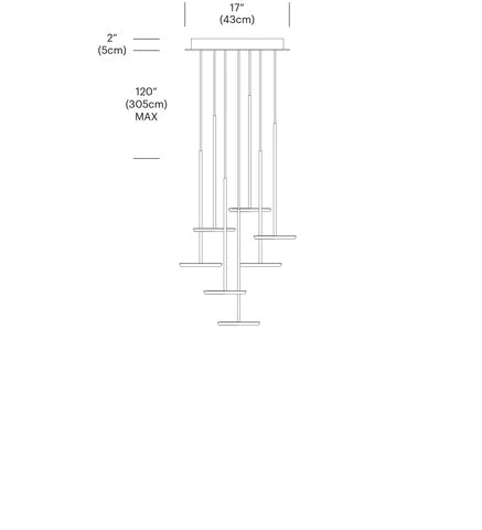 Pablo Designs Sky Solo 7 Light Chandelier