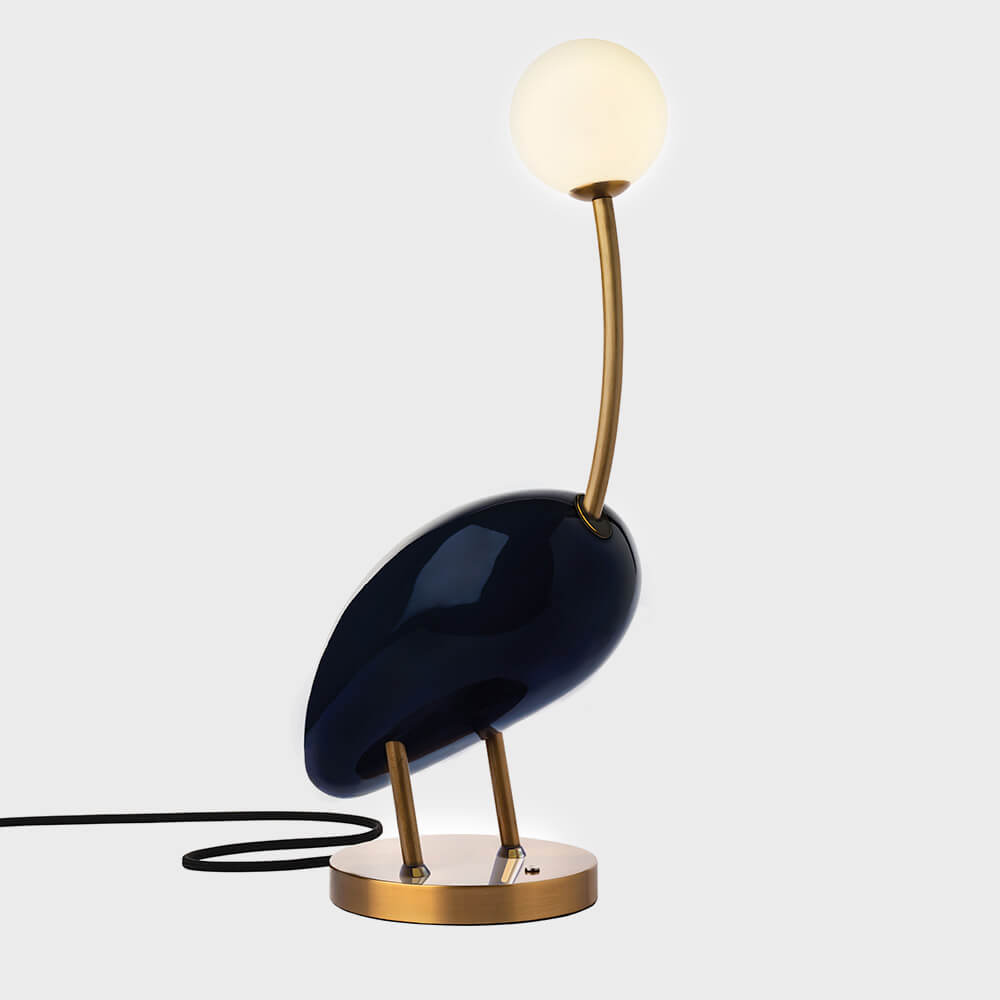 Pablo brass and marble table lamp by Viso