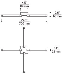 Visual Comfort Phobos 28 Inch Wide Geometric Flush Mount