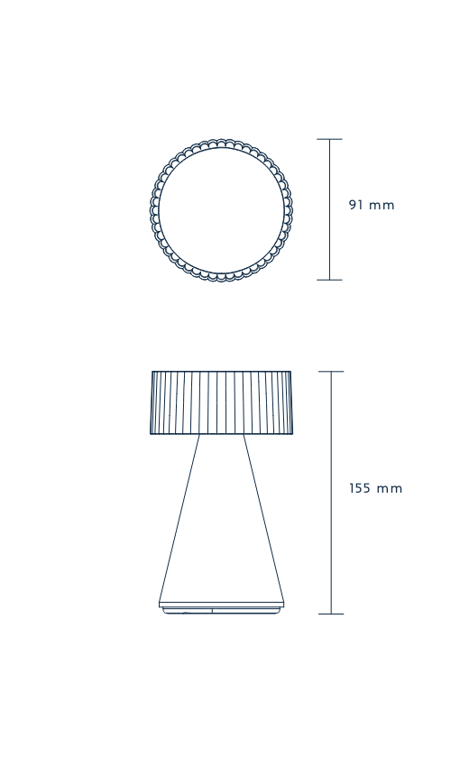 Line Drawing Neoz Piccolo Portable Rechargeable Lamp – Patio, Dining, Events Lighting