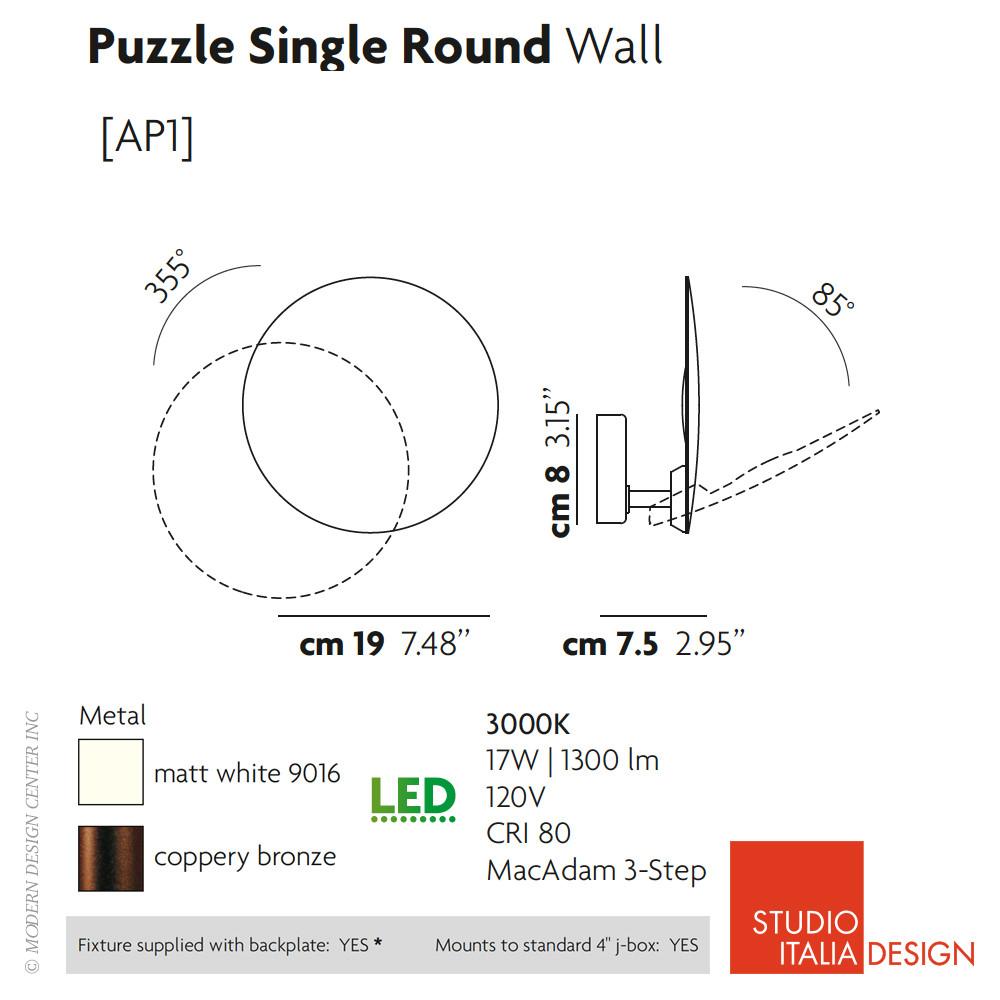 Puzzle Double Round Wall Ceiling Light by Lodes