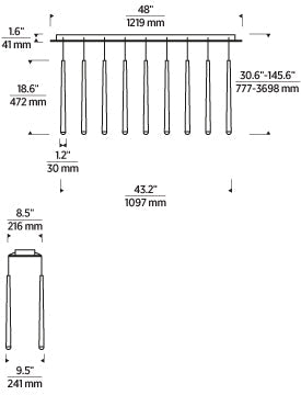 Visual Comfort Pylon 18 Light Chandelier