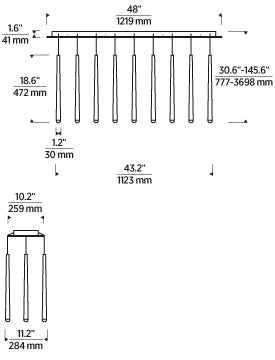 Visual Comfort Pylon 27 Light Chandelier Natural Brass