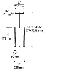 Visual Comfort Pylon 4 Light Chandelier