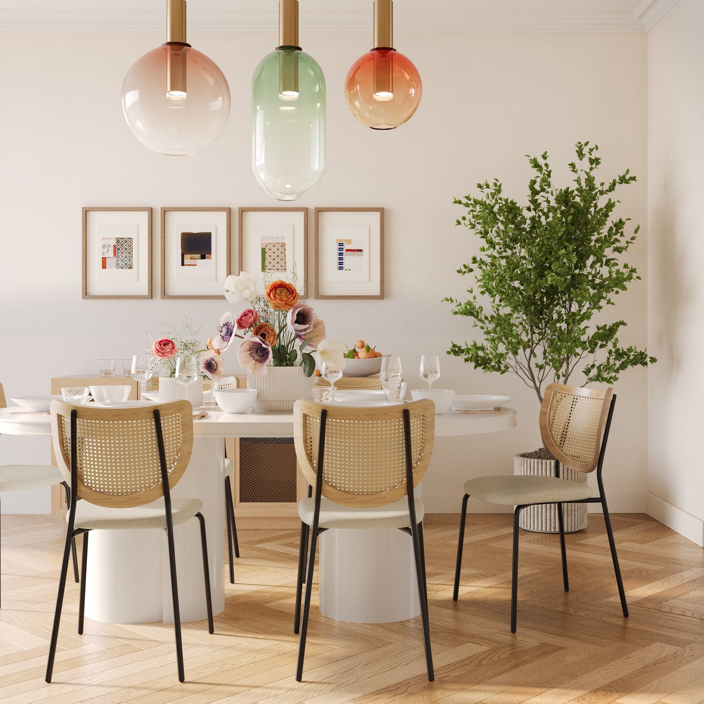 Elora 79" Lacquer Oval Dining Table White by Tov Furniture