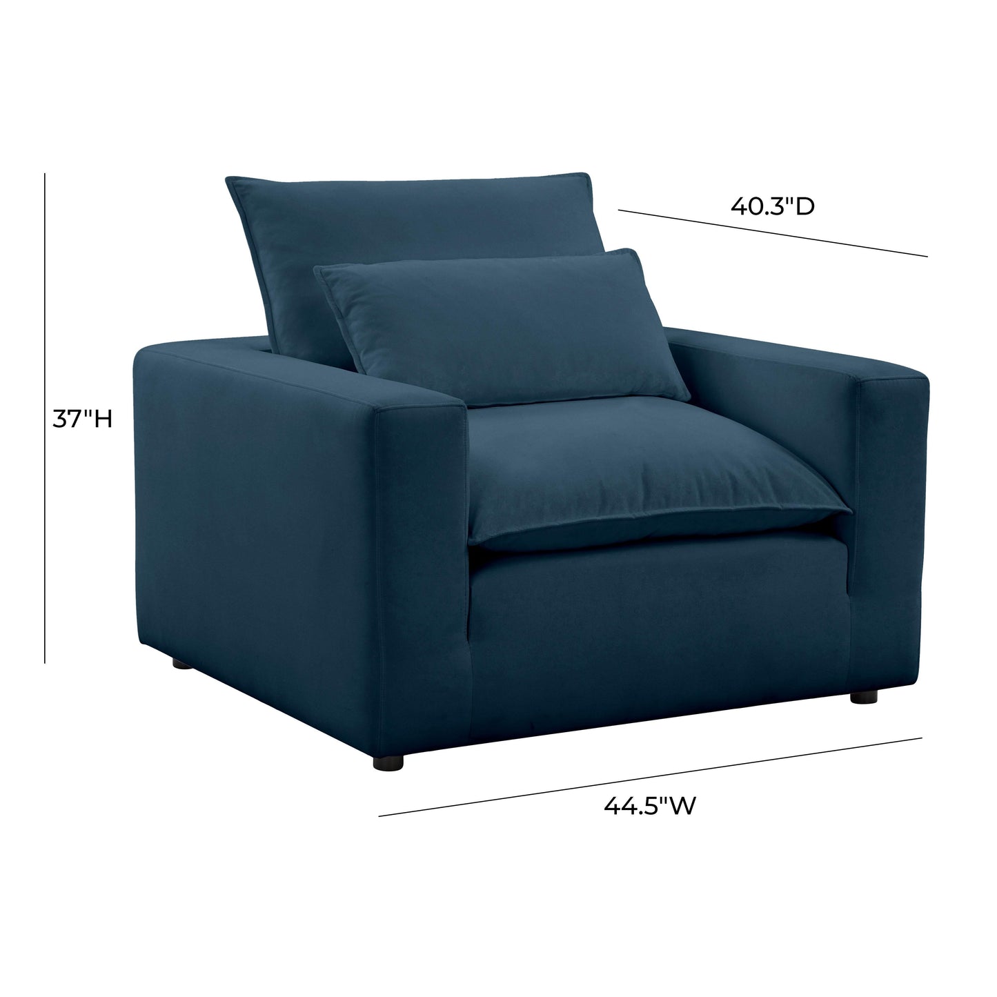 Cali Performance Fabric Armchair Navy by Tov Furniture