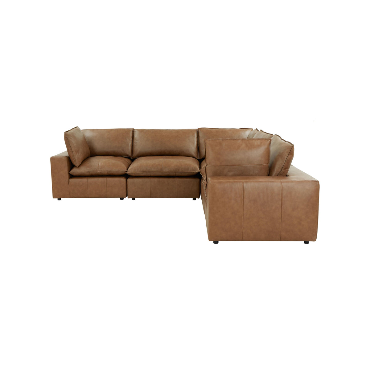 Cali 5-Piece Brown Leather Modular L-Sectional by TOV Furniture – photo 10 of 10