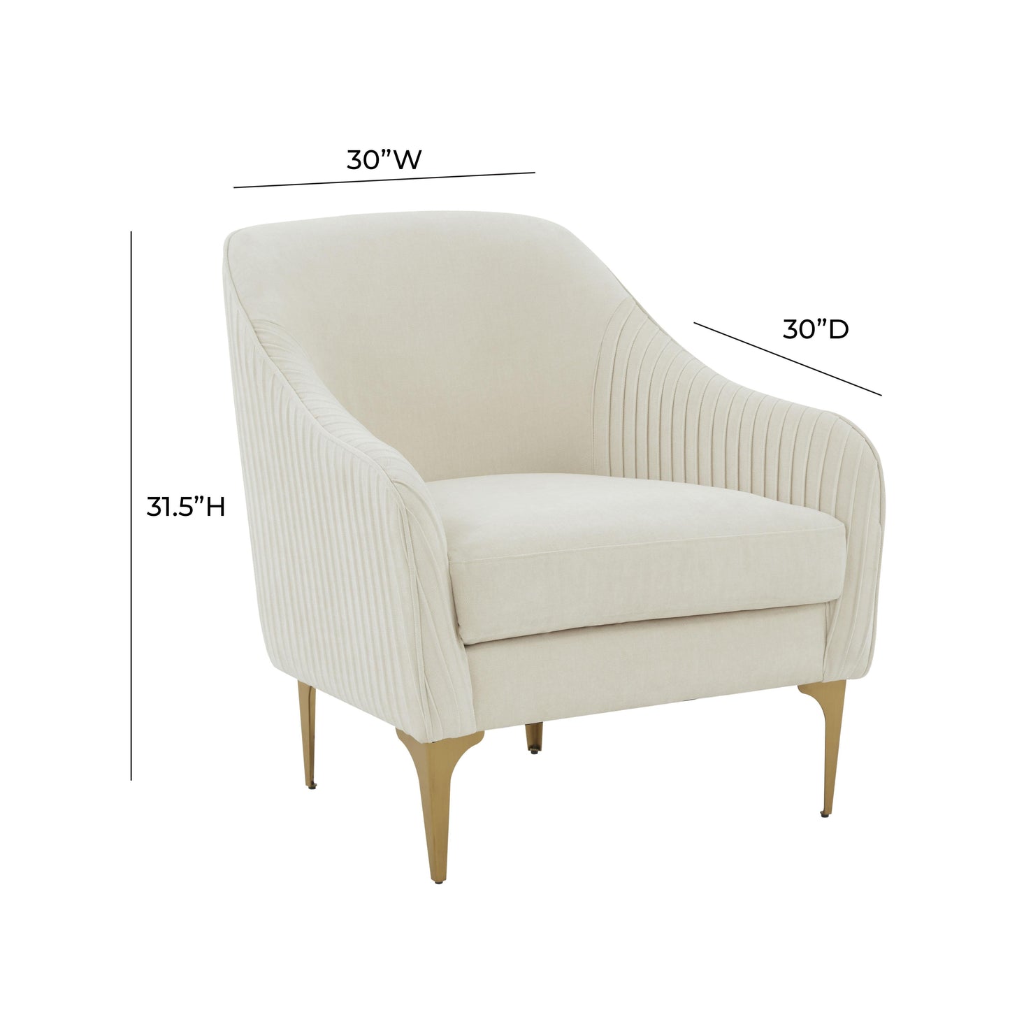 Serena Performance Velvet Accent Chair Cream by Tov Furniture