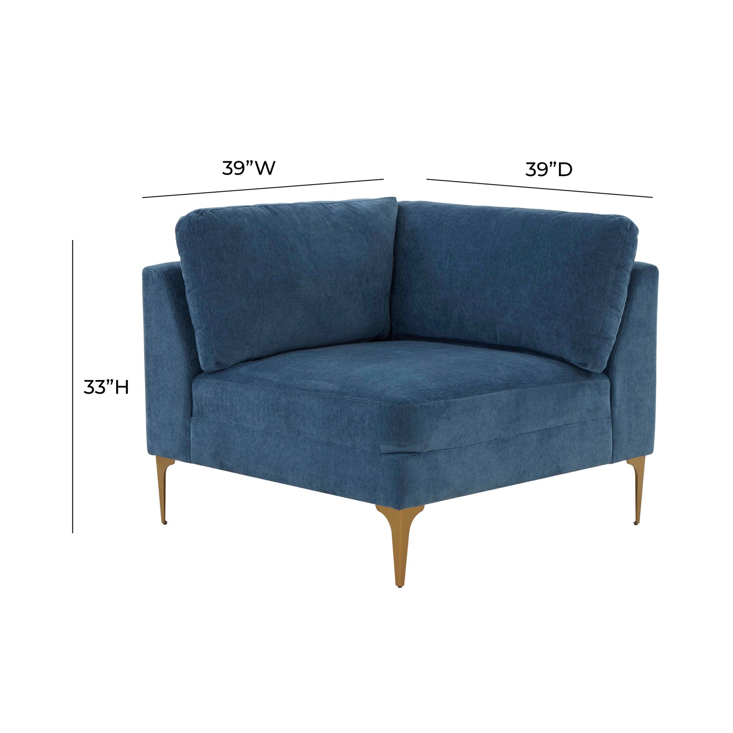 Serena Performance Velvet Modular Corner Seat Blue by Tov Furniture
