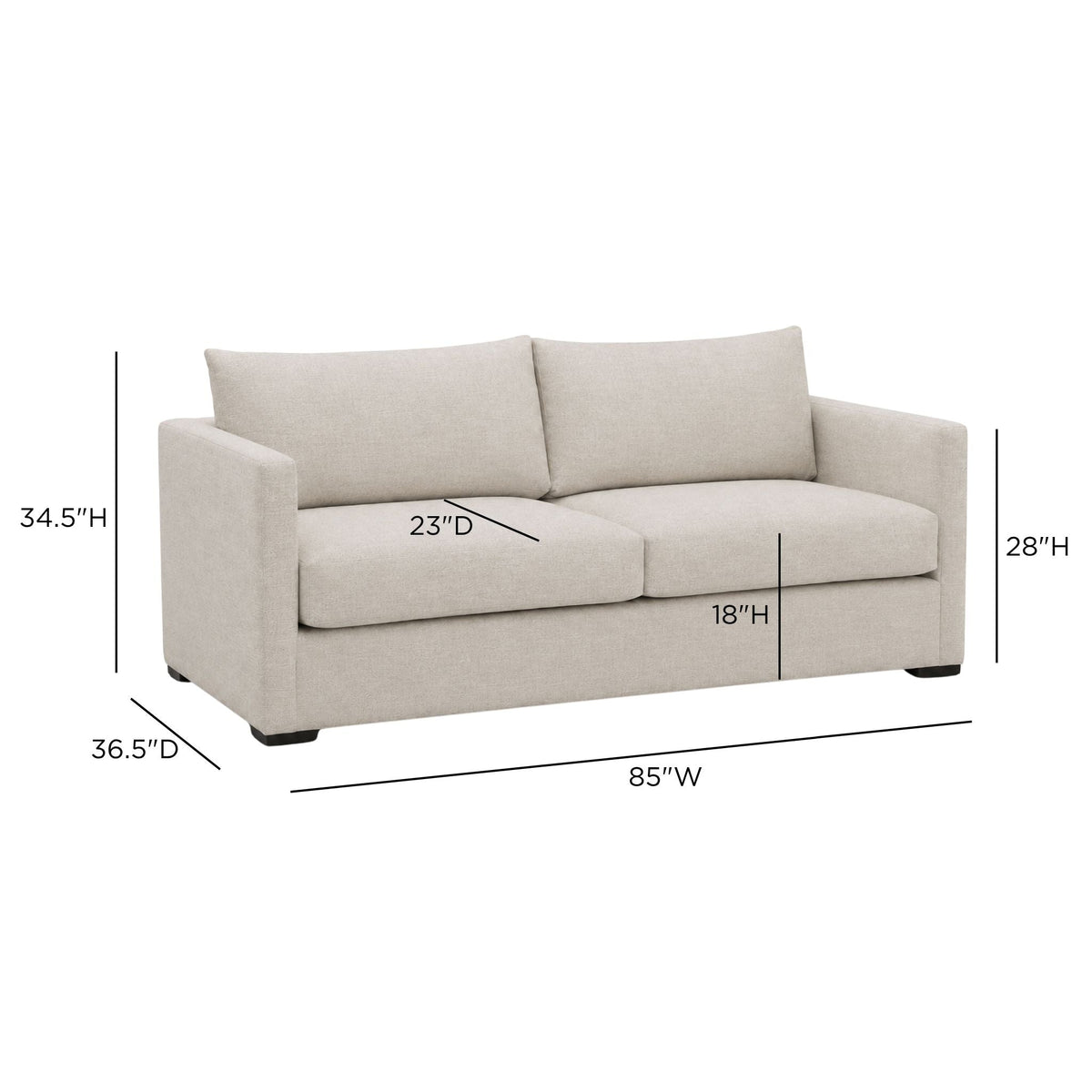 Portsmouth Beige Linen Crossweave Sofa by TOV Furniture – photo 6 of 6