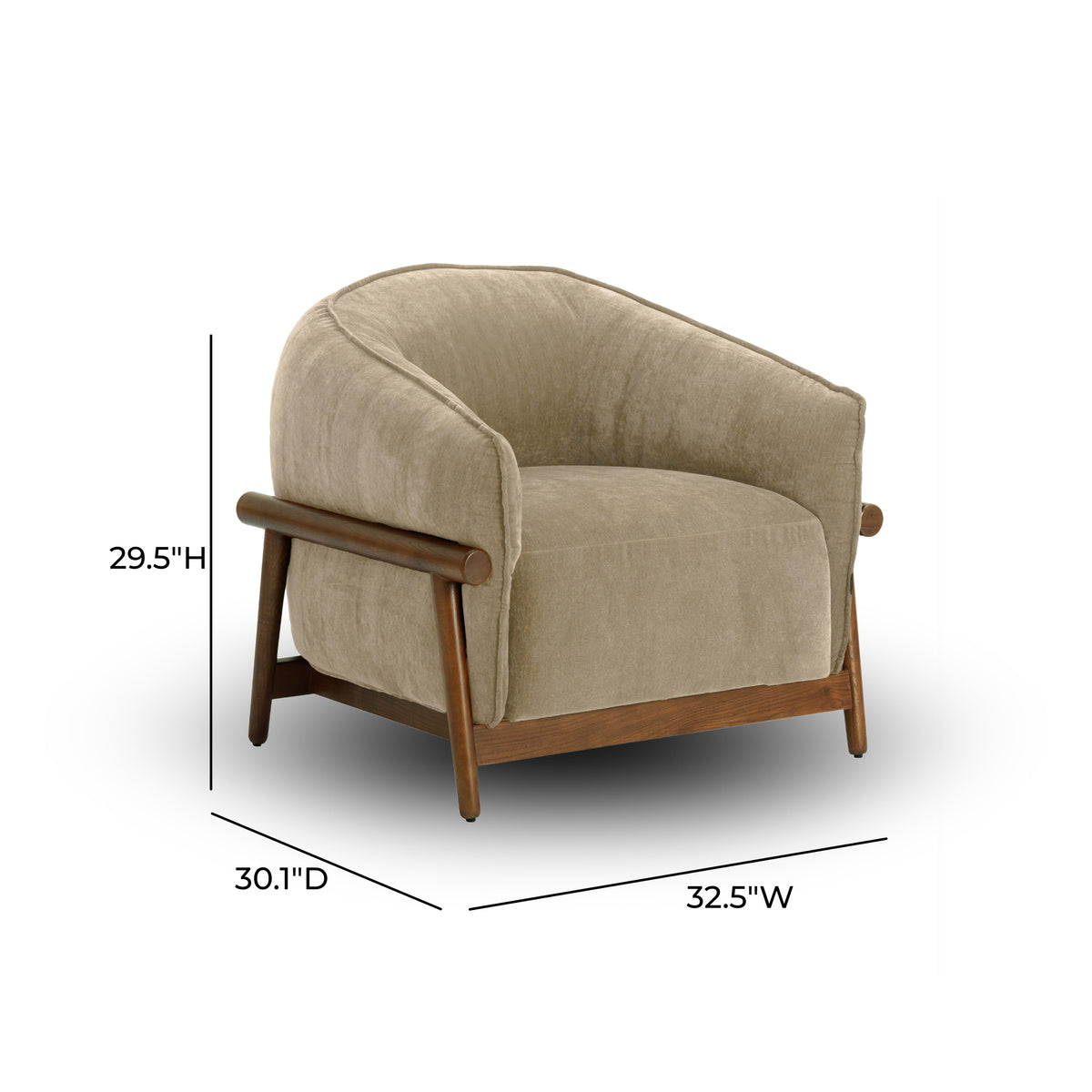 Piedmont Taupe Upcycled Contract-Grade Chenille Accent Chair by TOV Furniture – photo 7 of 7