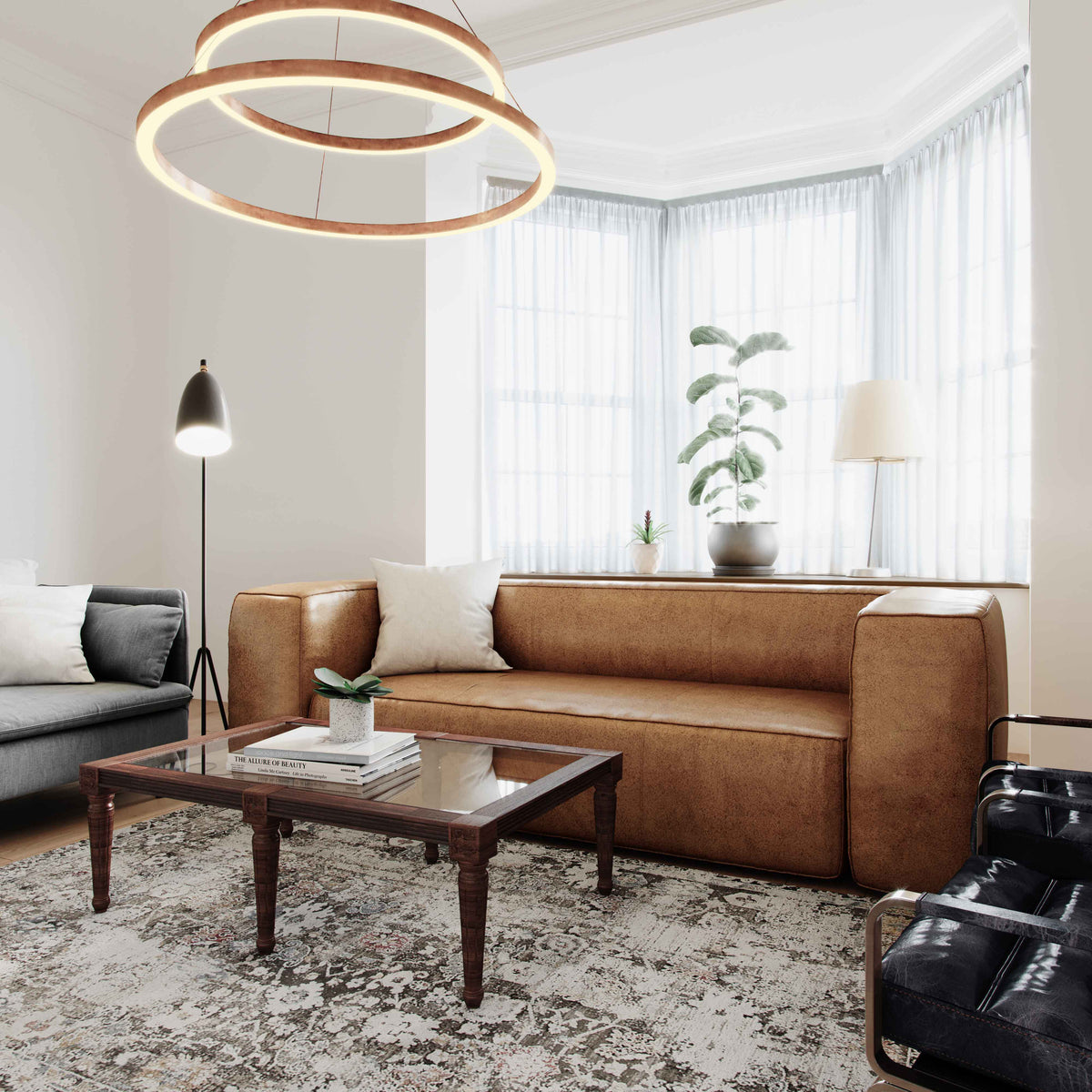 Aurora 90" Brown Leather Sofa by TOV Furniture – photo 8 of 8