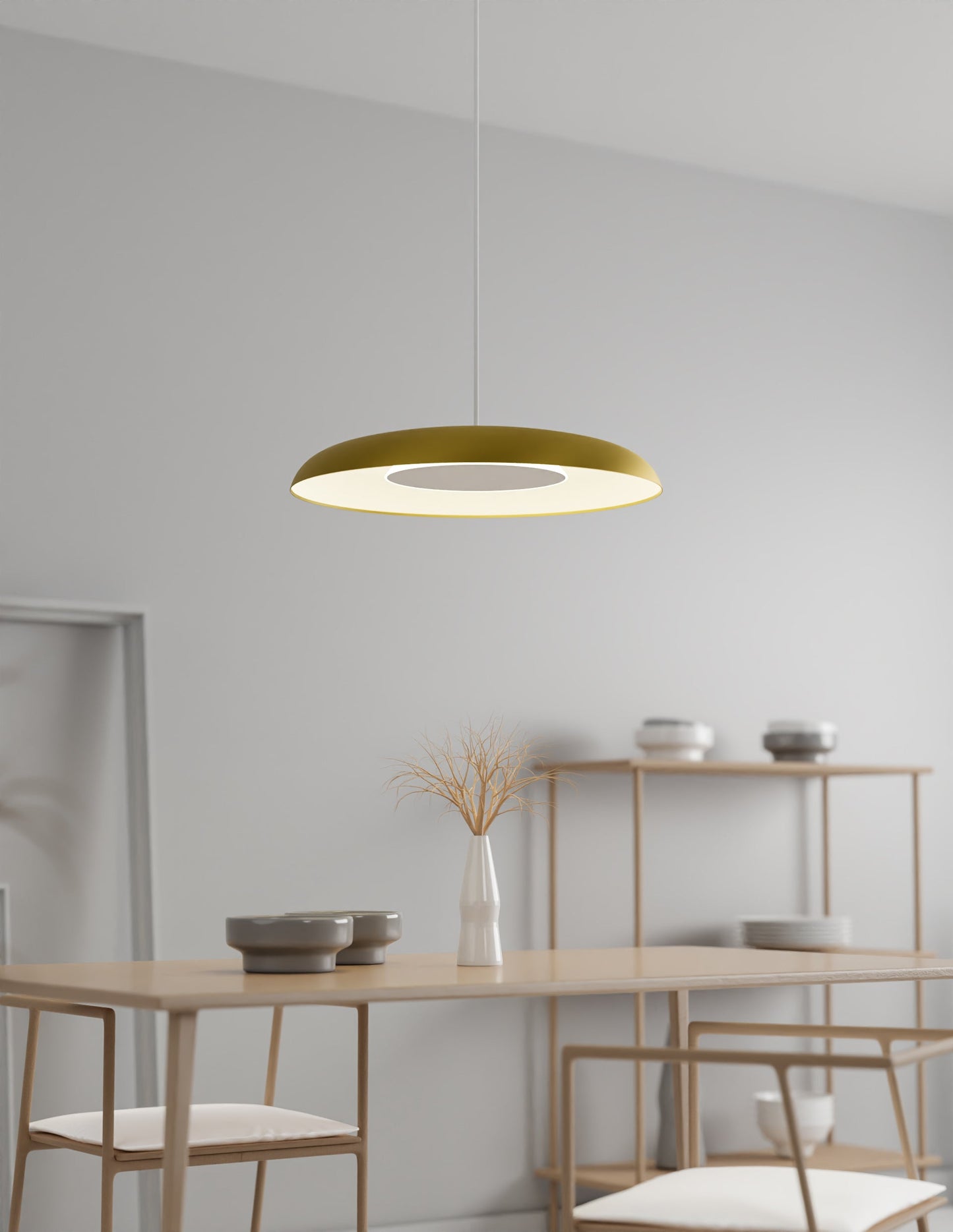 Ramen Wall Sconce 12 Brushed Nickel 24 Back Dish Matte White Rmw 12 Sw Bni Hw 24Bd Mwt by Koncept Inc