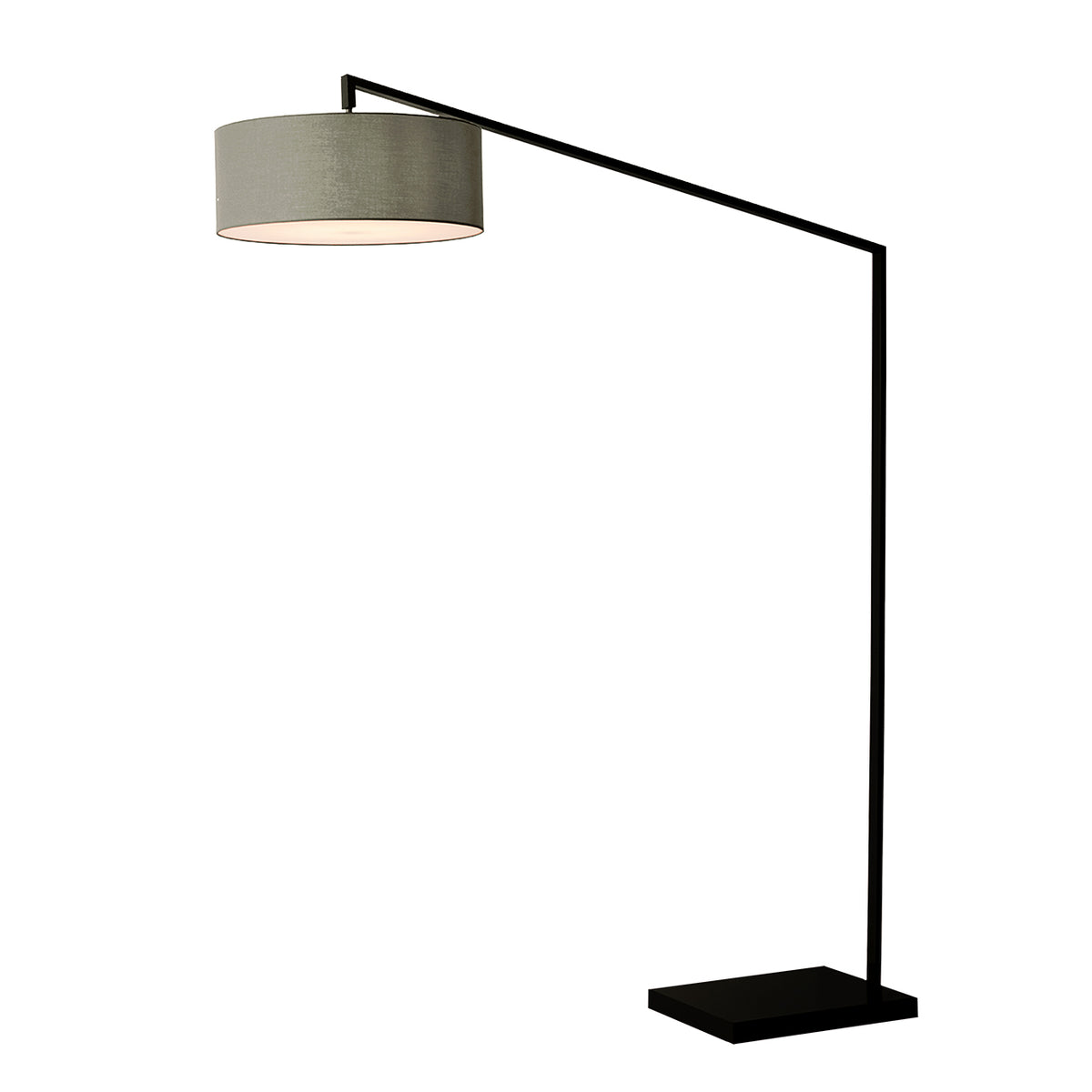 Stretch 87" Arc Floor Lamp by Nova of California, Matte Black, Cashmere Gray shade – view 22