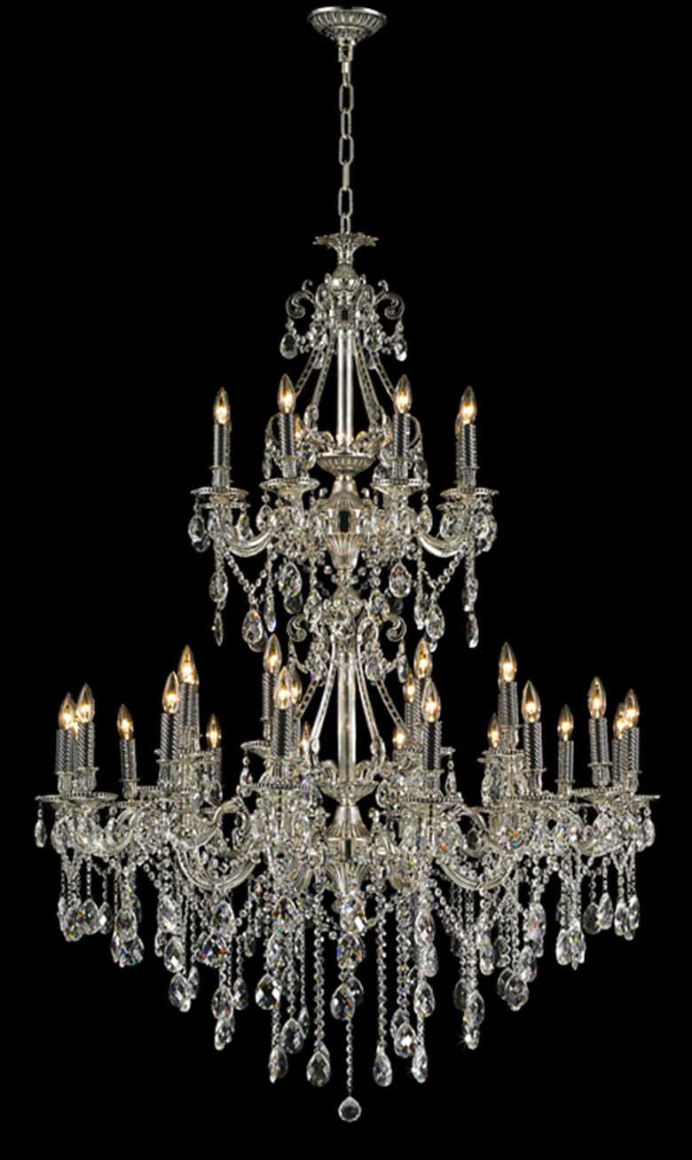 Imperial Chandelier 32-Light in Antique Silver 5132AS by StarFire Crystal