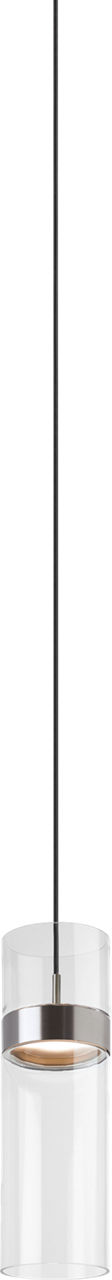 Manette Grande LED Pendant in Satin Nickel with Clear Glass, product photo