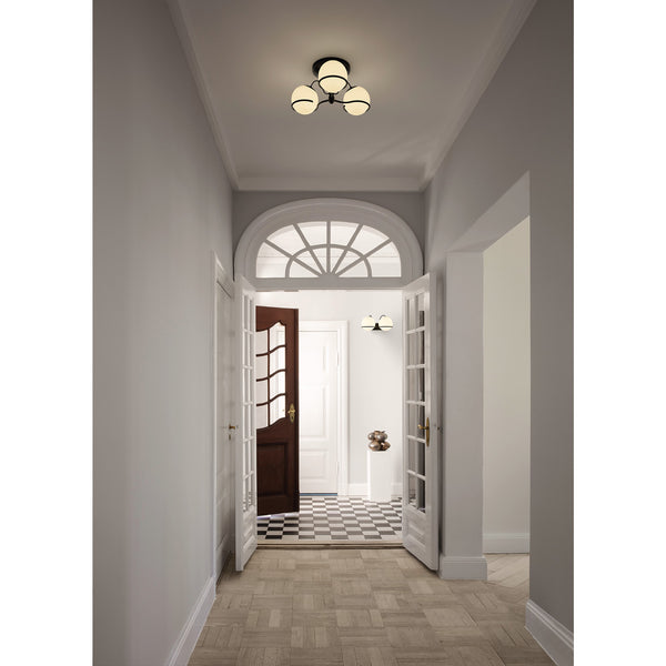 Model 2042 3 Opaline Spheres Ceiling Light by Astep