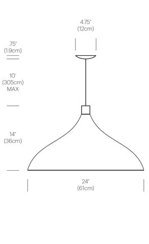 Pablo Designs Swell Single Xl Wide Pendant Light