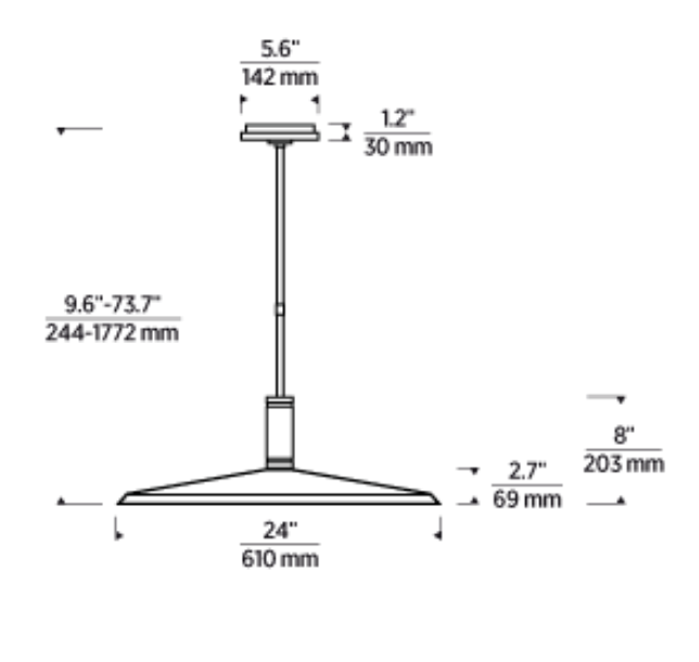 Visual Comfort Saucer Direct 24 Led Pendant