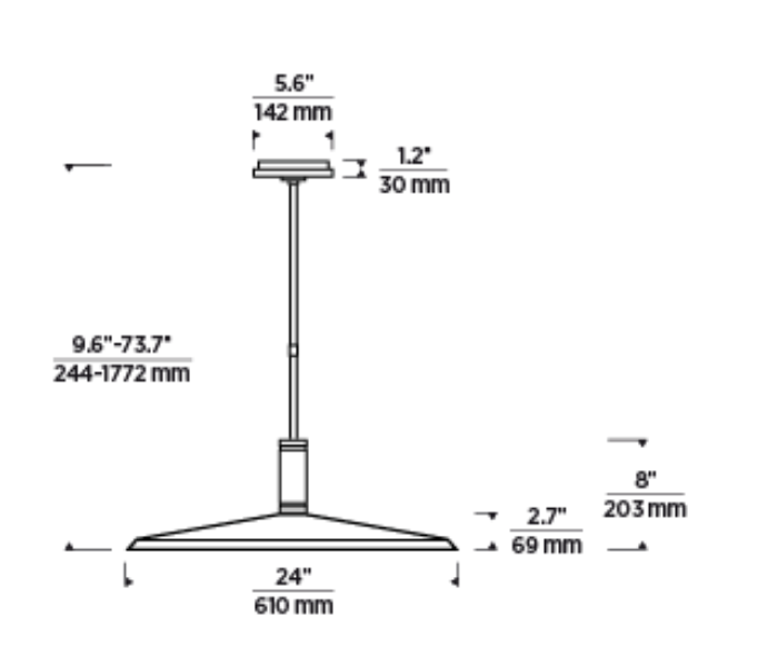 Visual Comfort Saucer X Large Pendant 24 Inch Light
