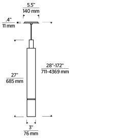 Products 700Tdsot27 Sottile Xl LED Cylinder Pendant by Visual & Comfort & Co
