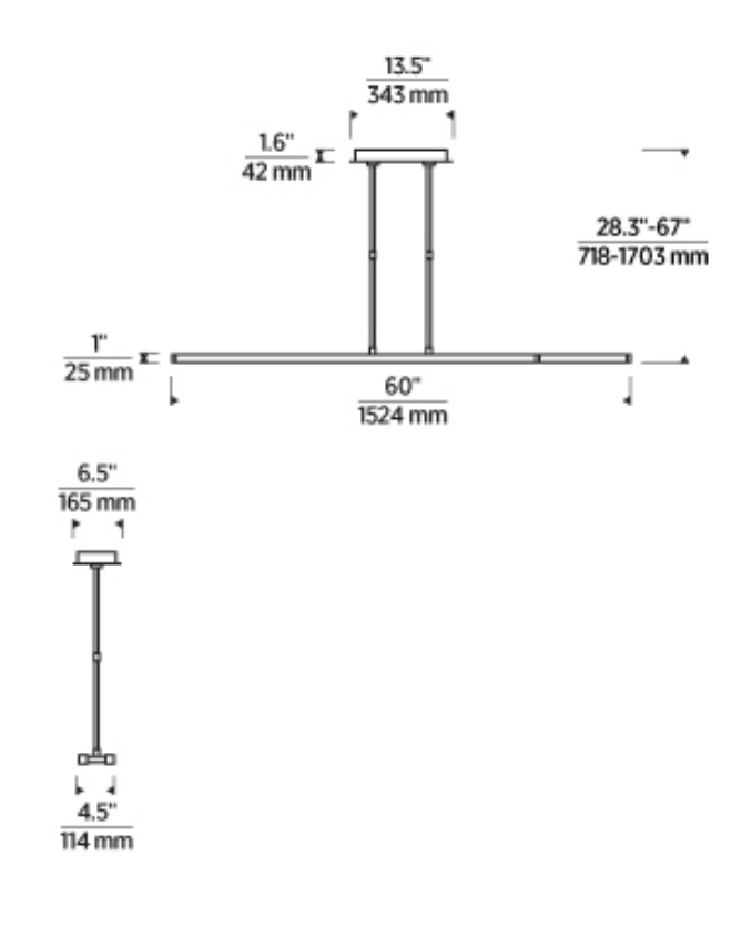 Stagger 60 Linear Suspension 2 Bar by Visual & Comfort & Co