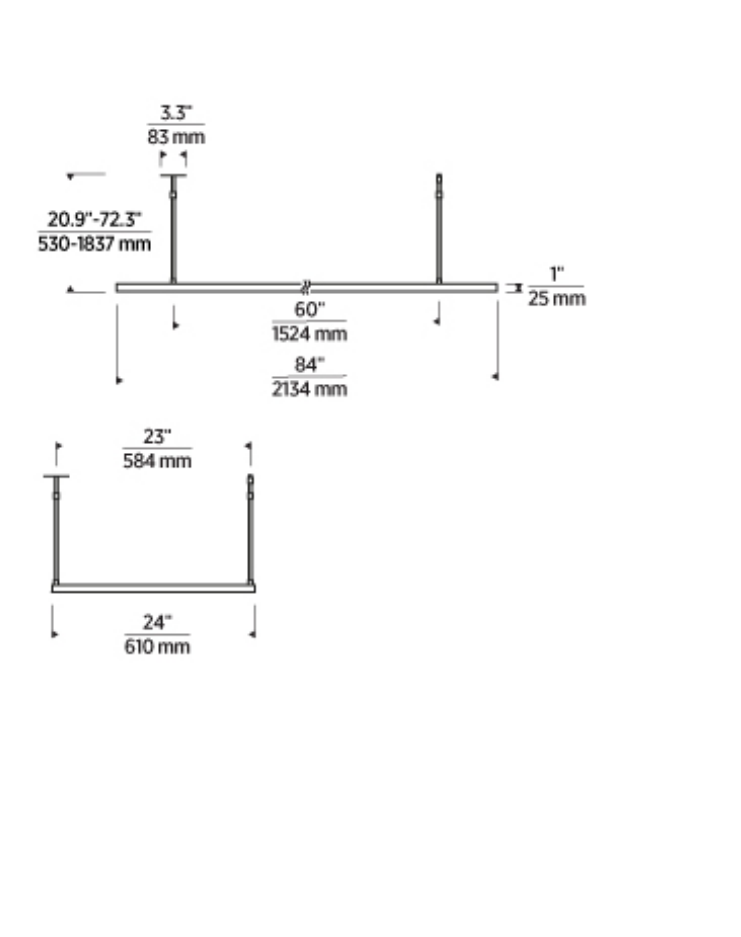 84-inch LED Linear Chandelier by Visual & Comfort & Co